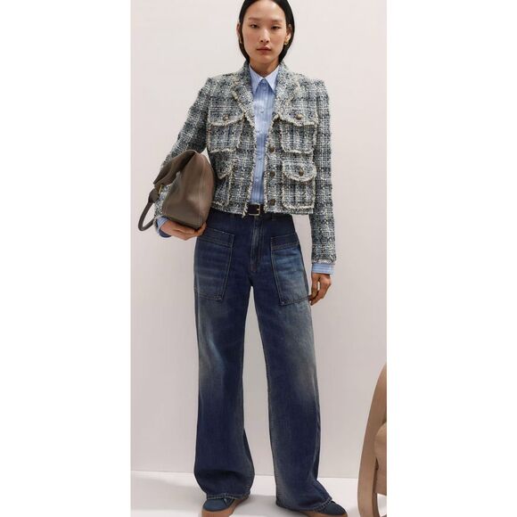 NWOT Me + Em Patch Pocket Baggy Jean, Sz 27 $325 A42 - Picture 1 of 9